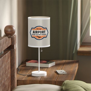 100 Dollar Hamburger Vintage Airport Lamp | Pilot Gift | Aviation Desk Lamp | Hangar Decor | Flight School Decor | Private Pilot Gift