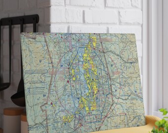 Setattle Glas-Schneidebrett | Benutzerdefinierte Flugkarte Geschenk | Pilot Geschenk | Flugzeug Küchen Schneidebrett | Flugzeug Geschenke
