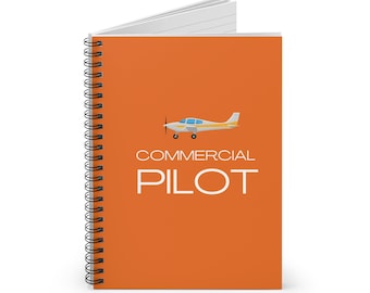 Commercial Pilot Notebook | Flight Training Notes | Airplane Journal | Aviation Office Decor | Gift for Pilot