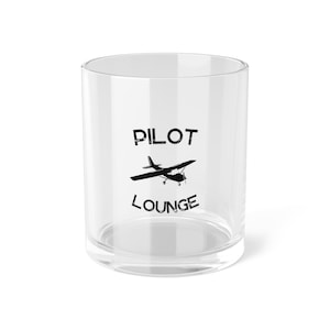Pilot Lounge Bar Glass | Aviation Bar | Airplane Kitchen Glass | Gift for Pilot | Hangar Decor | Airplane Home Decor | Flying Gift