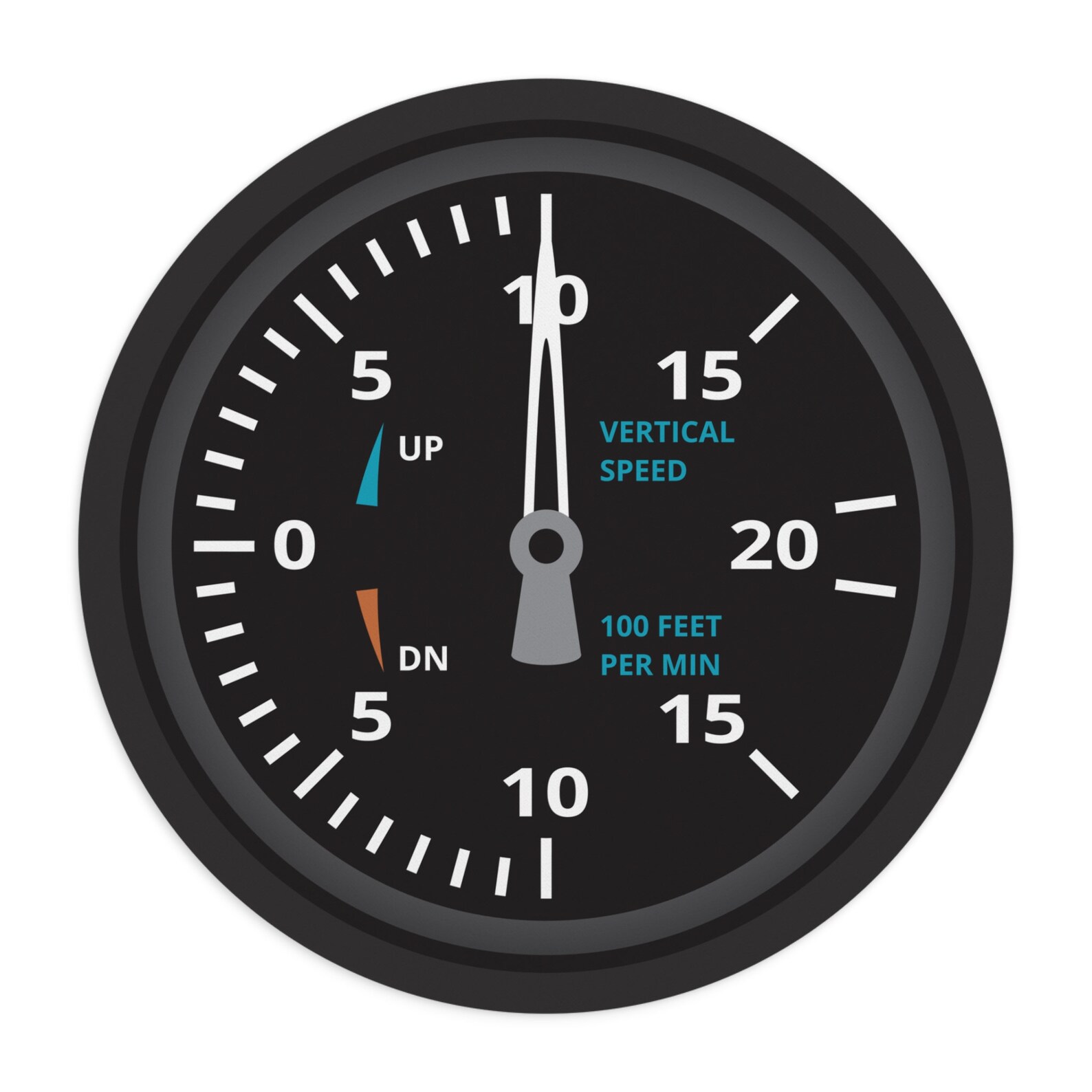 Vertical Speed Indicator Mouse Pad | Pilot's 6 Pack Instruments Desk ...