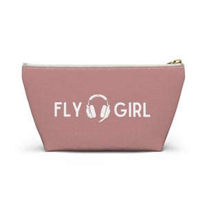 Fly Girl Pilot Accessory Pouch | Pilot Gift | Airplane Cosmetics Bag | Aviation Travel Kit | Aviation Wedding Gift | Commercial Pilot