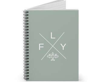 Fly Spiral Notebook | Airplane Notes | Gift for Pilot | Pilot Journal | Pilot Notes | Aviation Notes | Flight Training | Student Pilot