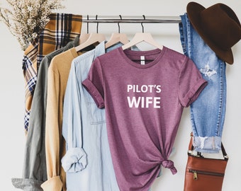 Pilot's Wife Funny Shirt | Unisex Aviation Tee | Pilot Shirt | Airplane Gift | Aviation Lover | Airplane Owner Gift | Commercial Pilot