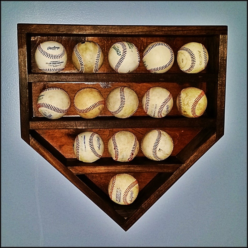 Wood Home Plate Baseball Holder Image 0