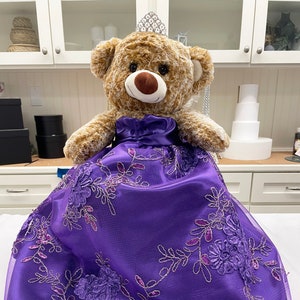 15&quot; Quinceanera Last Doll Bear ( 1 Bear) - Ribbon Lace Mesh Dress