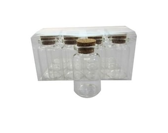 2" Glass Bottle Vial w/ Cork (12) - Glass Favor - Free Shipping!