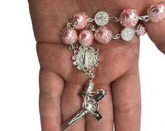 7" Designer Metallic Design Rosary Bracelet (12)- Favors - Free Shipping!
