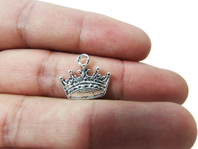 36 Miniature 0.75 Crown Metal Charm