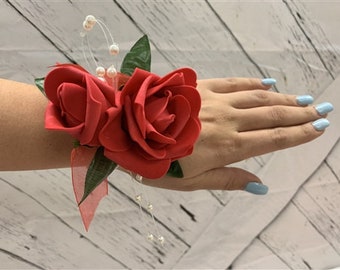 6" Foam Rose w/ Pearls Corsage (12)