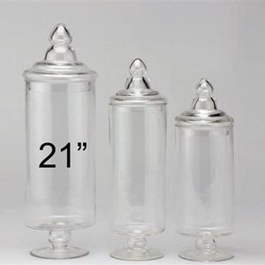 21" TALL Glass Apothecary Jar (1 Jar) - For Events and Decorations - Free Shipping!