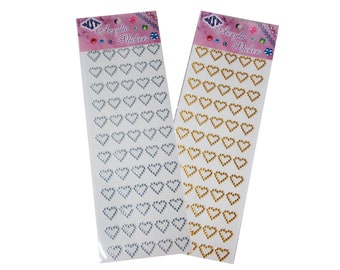 Acrylic &quot;BLING&quot; Stickers .75&quot; - Heart Design (120 pcs) - Free Shipping!
