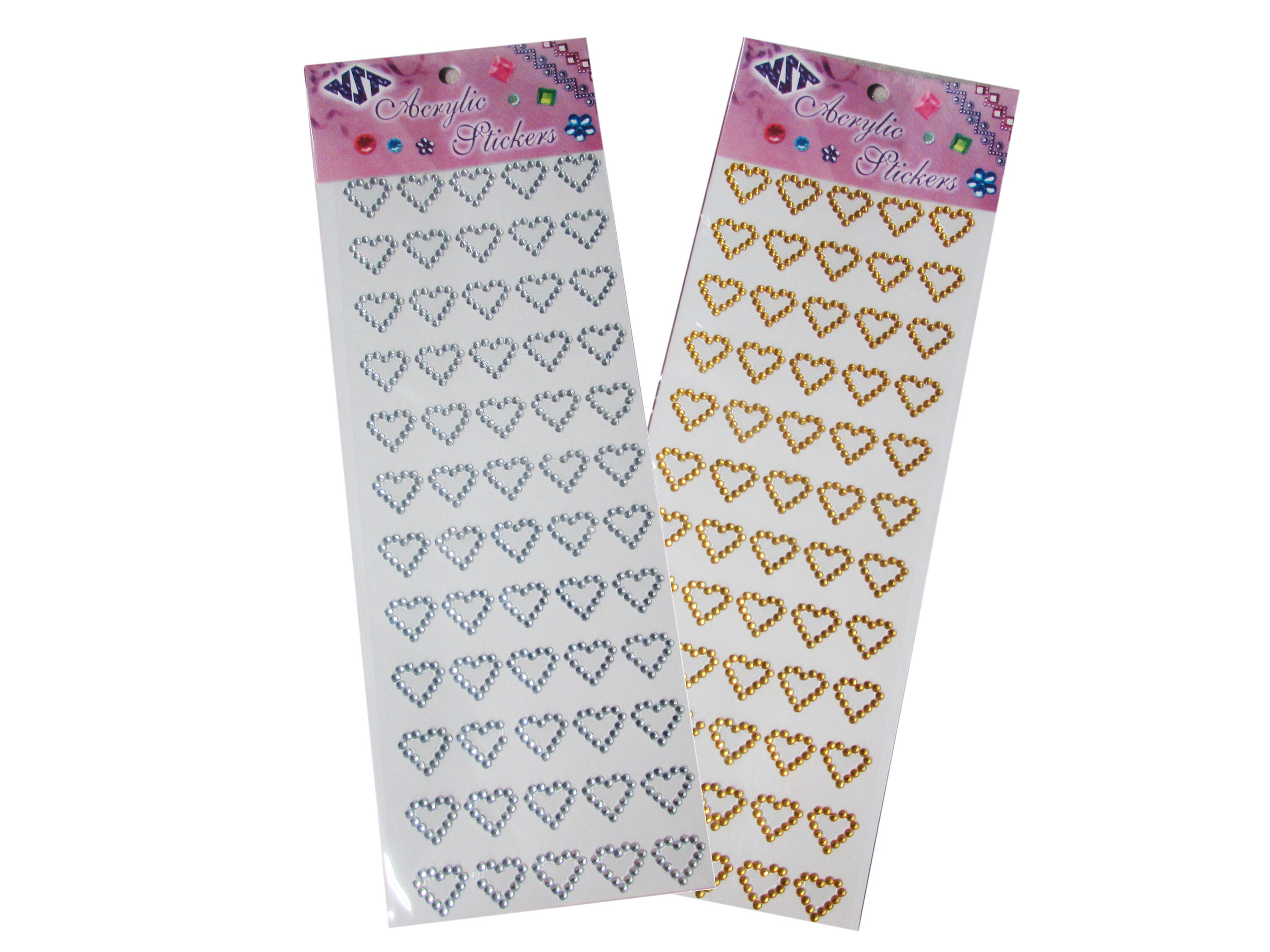 75 Acrylic BLING Stickers - Heart Design (60 Pcs) – LACrafts