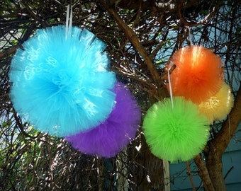8" Decorative Tulle Ball - 4 Tulle Balls - Free Shipping!