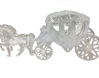 Wedding Couple Keepsake Horse Carriage Poly Resin Cake Topper Centerpiece Figure 