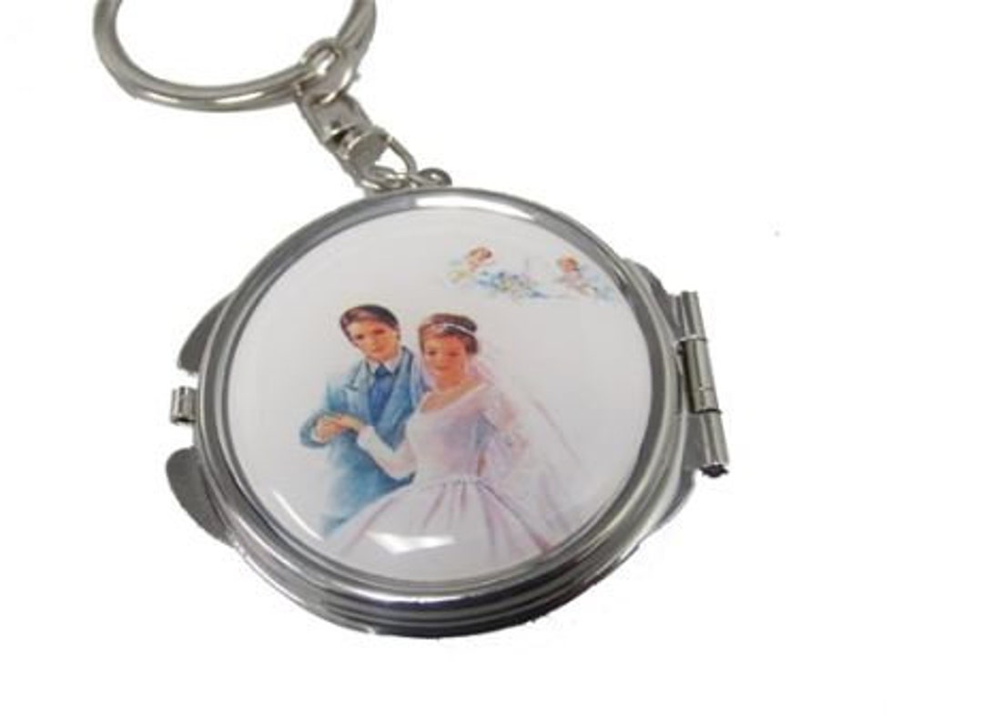 Compact Mirror KEYCHAIN Favors Wedding Design 12 Etsy