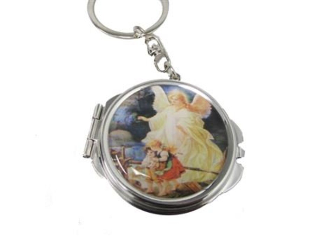 Compact Mirror KEYCHAIN Favors Guardian Angel Design 12 Etsy