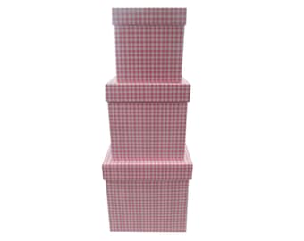 Multi-Use Nested Boxes - 3 Tier - Gingham