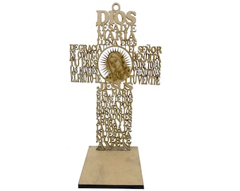 8" Prayer Cross with Base - Guadalupe #2 (6)