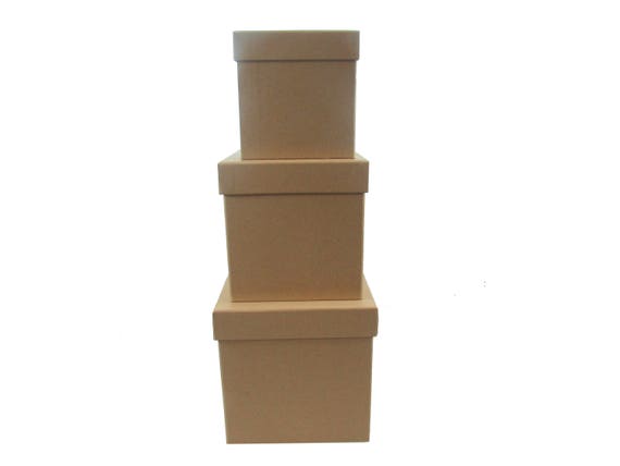 Square Nesting Gift Boxes 3 Tier Multi-use for Gift Giving, Storage 