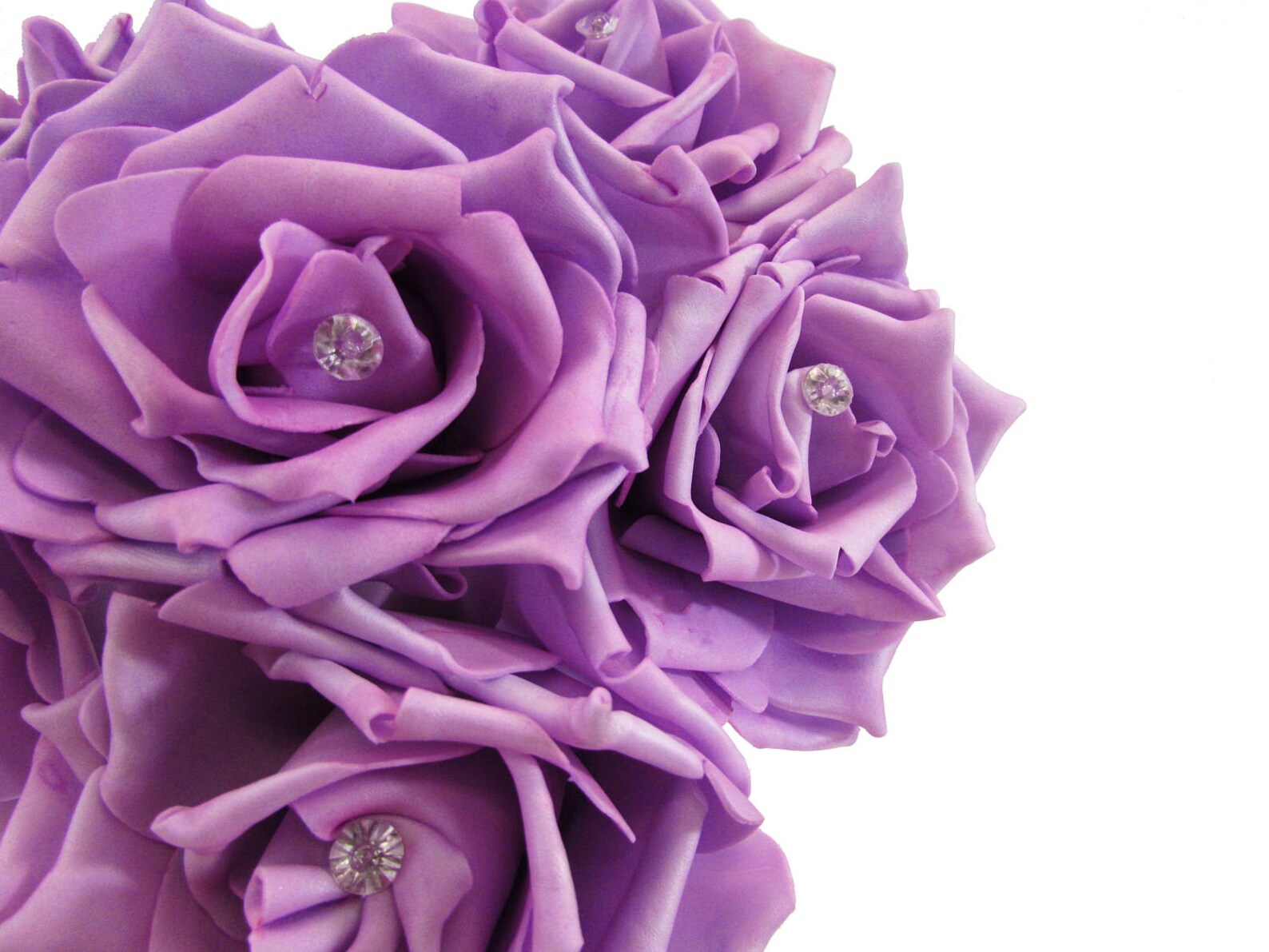 Artificial Flower Bouquets With Diamonds 6 various Colors Etsy