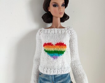 Rainbow Pride Handmade Female Sweater Fashion Royalty Integrity Toys doll knits Doll Clothes NuFace dolls FR IT