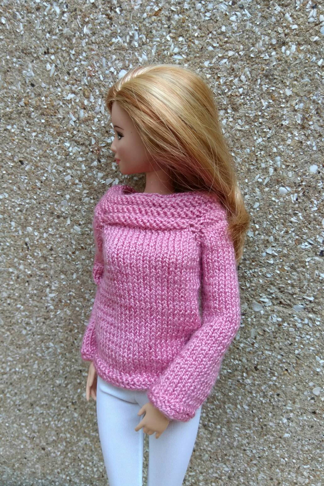 Handmade Barbie doll clothes. Handknitted radiant orchid Etsy