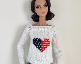 Handmade Independence Day Sweater Integrity Toys Fashion Royalty NuFace FR FR2 IT dolls Doll clothes