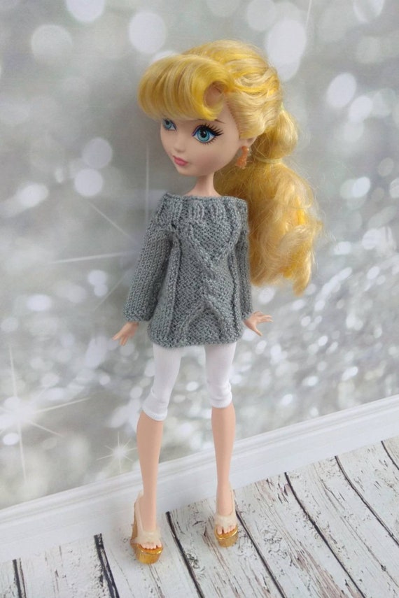 Ever After High Doll Clothes Hand Knitted Gray Sweater And Etsy