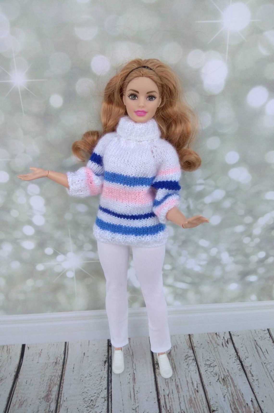 Curvy Barbie Doll Clothes. Hand-knitted Oversized White | Etsy