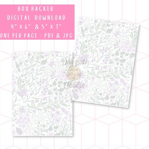 Florals 4&quot;x6&quot; & 5&quot;x7&quot; Box Backer Printable Cards - Instant Digital Download