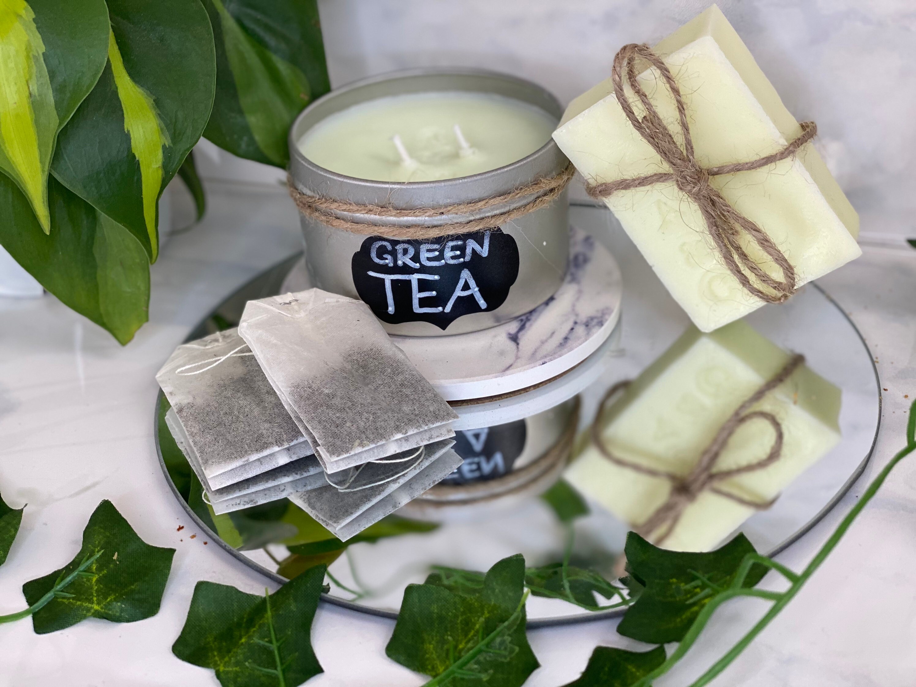 Green Tea and Lemongrass Bundle Soy Candle Hand Poured Etsy