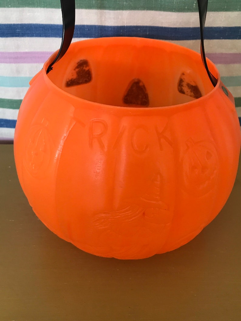 Vintage Halloween Candy Pail Jackolantern Candy Bucket Etsy