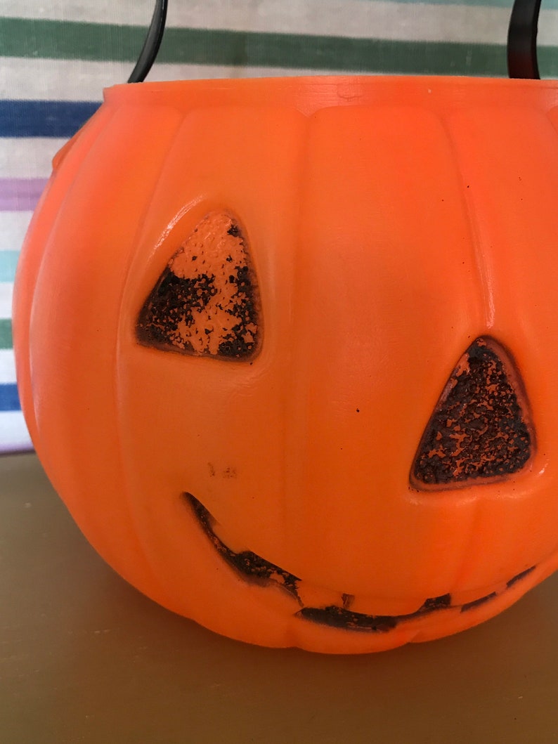 Vintage Halloween Candy Pail Jackolantern Candy Bucket Etsy