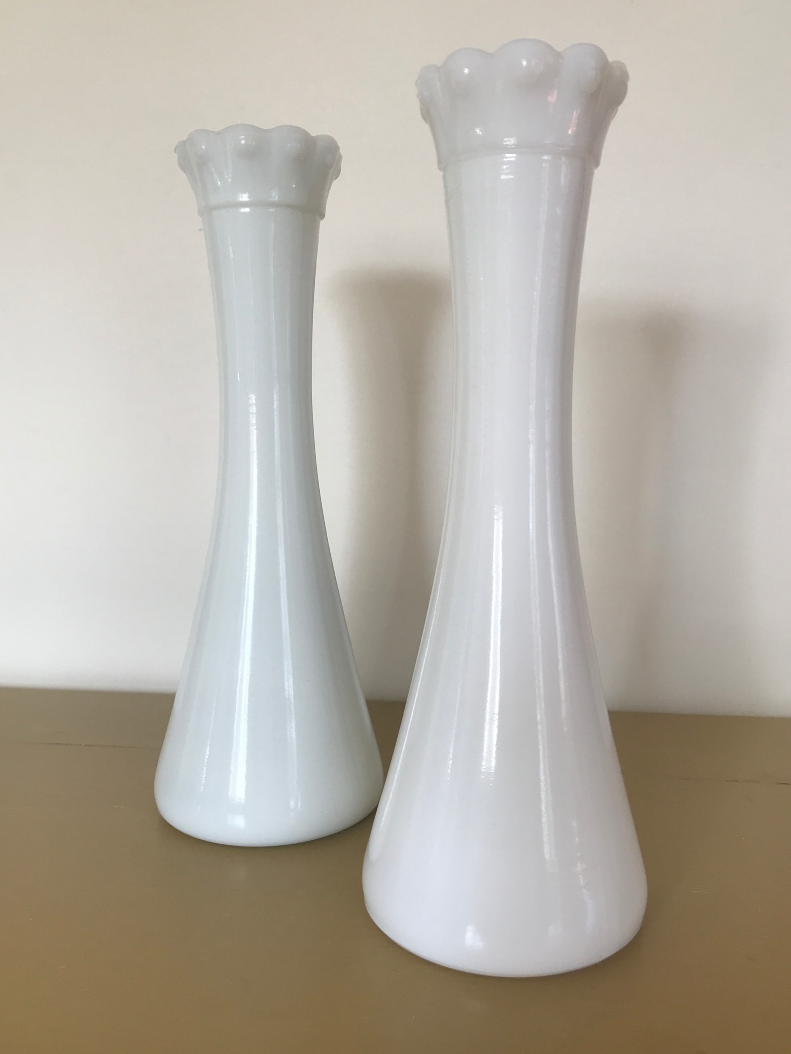 Pair of Milk Glass Vases Tall Milk Glass Vase Vintage Milk Etsy
