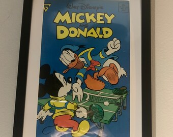 Walt Disney Mickey Mouse &  Donald Duck  Framed Comic Book Art