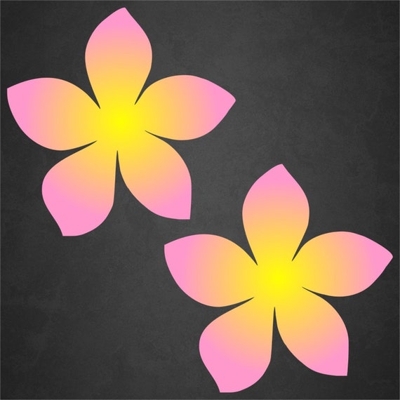Two Plumeria Flower Vinyl Decals Etsy