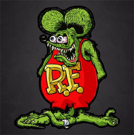 1 - 4" x 5" Rat Fink Ed Roth Vinyl Decal.