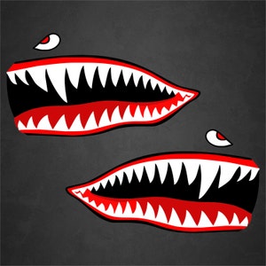 2 WWII Flying Tigers P-40 Warhawk Nose Art Decals