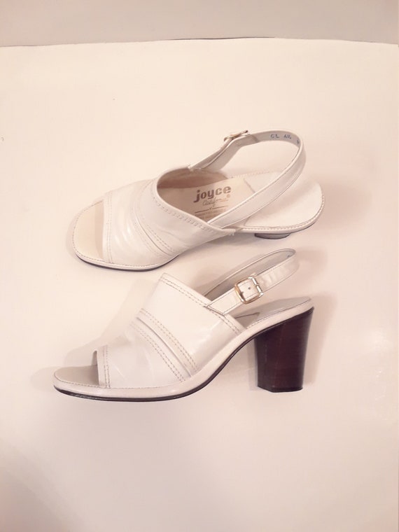 white leather slingbacks