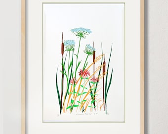 Wild Flowers-zeefdruk - 12 x 17" Limited Edition-serie - 'Midwest Prairie' v.4