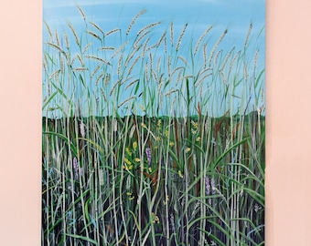 Midwest Prairie Acrylic PAINTING - Gallery Canvas 30 x 40"  "Tall Grass Prairie"