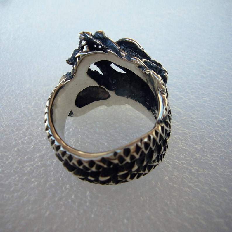 Labradorite Silver Ring Antique Style Silver Ring Goth Ring Dragon Jewelry For Men Biker Rings Designer Ring Jewelry For Men 925 Silver Ring