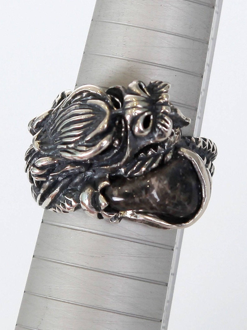 Labradorite Silver Ring Antique Style Silver Ring Goth Ring Dragon Jewelry For Men Biker Rings Designer Ring Jewelry For Men 925 Silver Ring