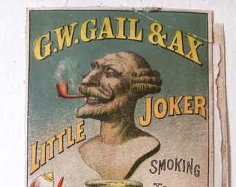 LITTLE JOKER TOBACCO Trading Cards 1880 Antiques  Baron Munchausen 8 Total Back to Back  From an Old scrapbook