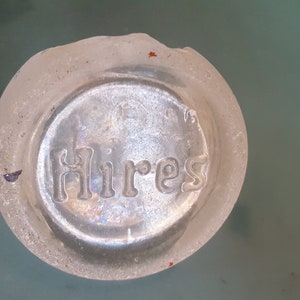 SEAGLASS BOTTLE Base Frosted White Clear Glass HIRES Early 20th Century Unique Rare beach Find Indianola Texas  Root Beer Bottle