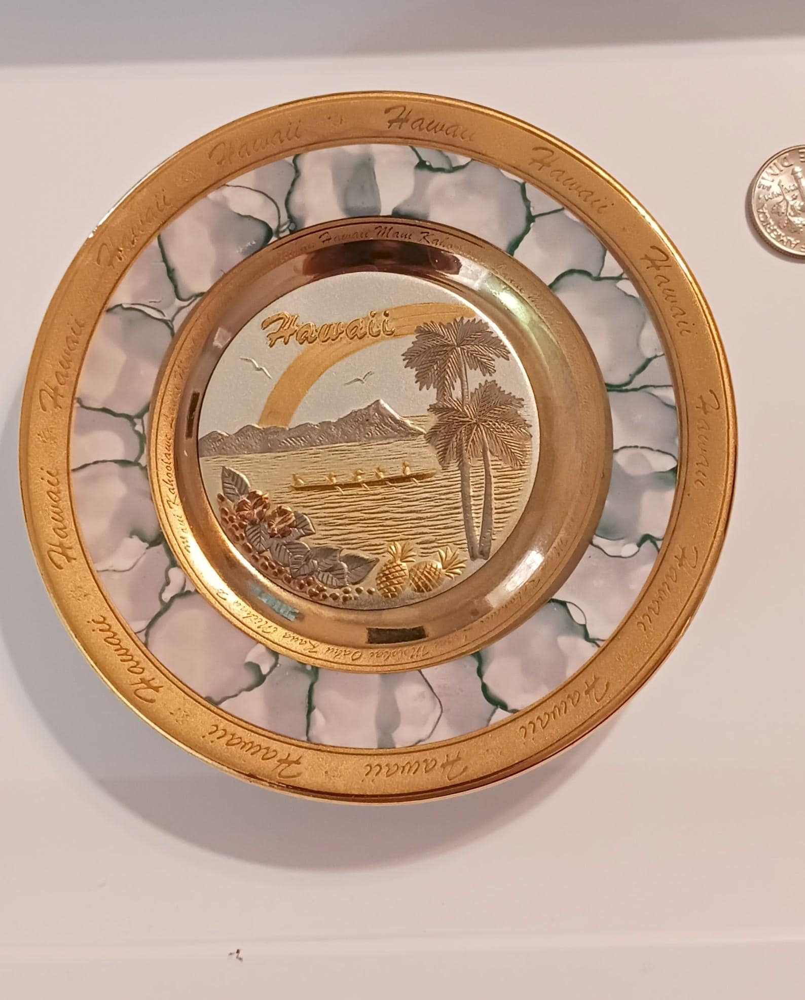 ハワイのヴィンテージショップから来ました♡CHOIN ART 24KT GOLD Chokin Hawaii - Etsy