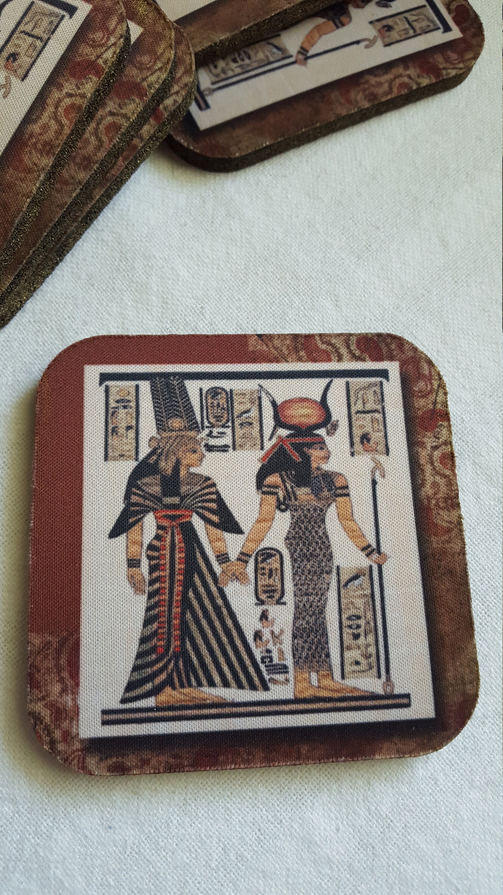 COASTERS 8 Set EGYPTIAN MOTIF Ancient Egypt Soft Recycled Etsy