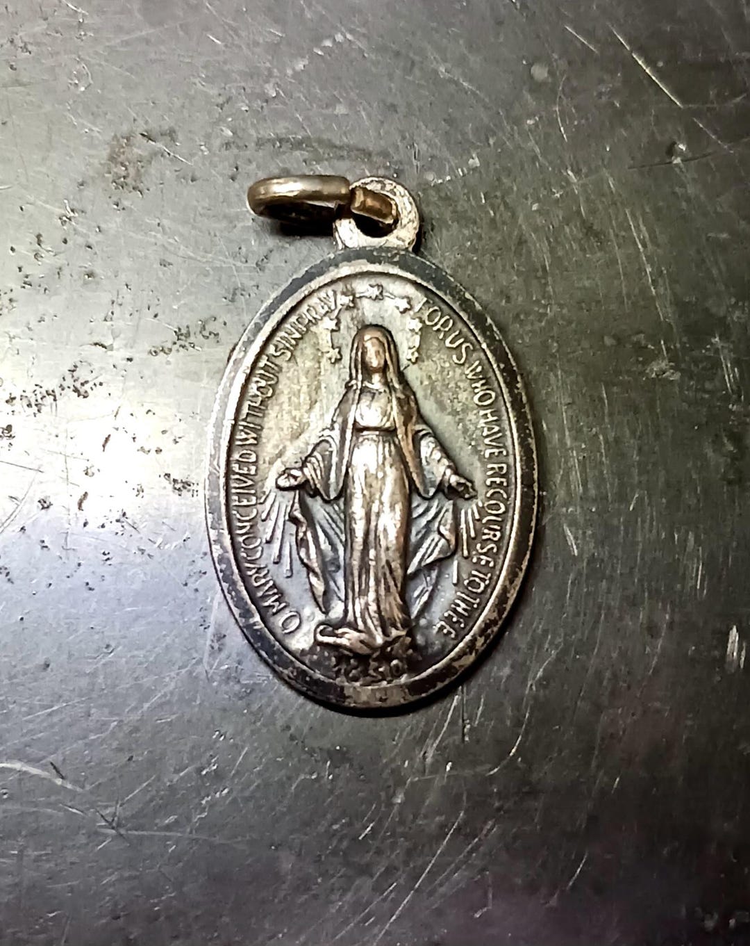 Vintage MIRACULOUS MEDAL Immaculate Heart of Mary 1830 M on Backside ...