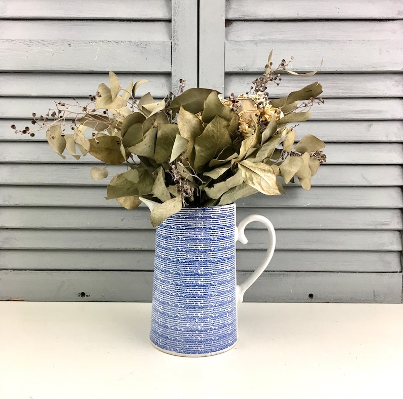 Blue and White Ceramic Wash Pitcher Ceramic Pitcher Ceramic Vase Ceramic Canister image 1